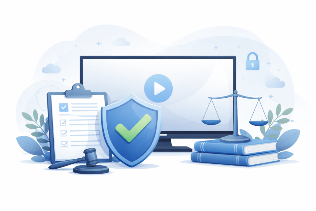 Concept illustration about IPTV legality and online content regulations